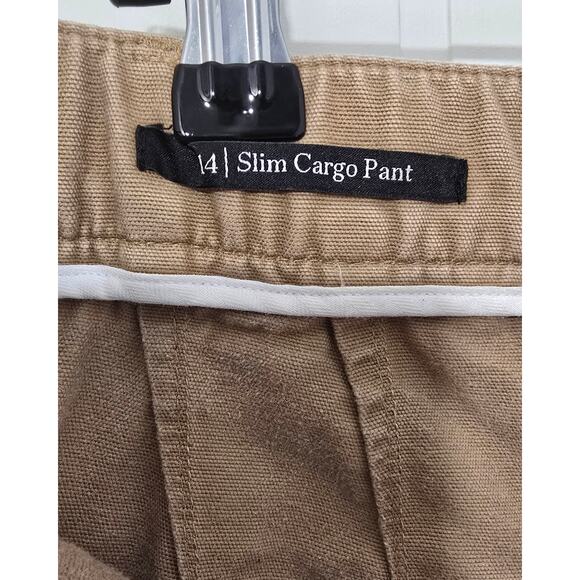 Talbots Slim Cargo Pant Khaki Light Brown Casual Ankle Length Size 14 - Picture 3 of 7